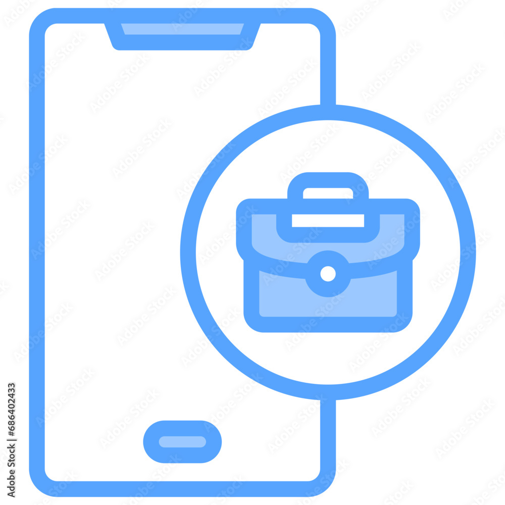 Obraz premium Mobile Work Blue Icon