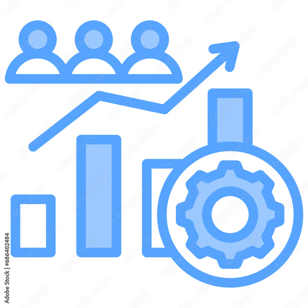 Employee Productivity Blue Icon Employee Productivity Blue Icon