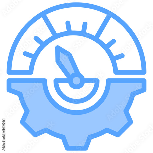 Job Performance Blue Icon