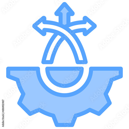 Flexibility Of Job Blue Icon