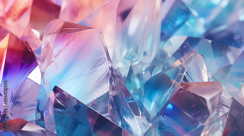 Wallpaper Mural Abstract crystal background. Diamond gemstone prism texture. Brilliant iridescent rainbow refraction. Gem stone rock glass crystal golographic background Torontodigital.ca