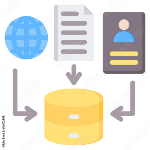 Data Gathering Flat Icon