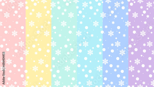 パステルカラーのかわいい雪柄
