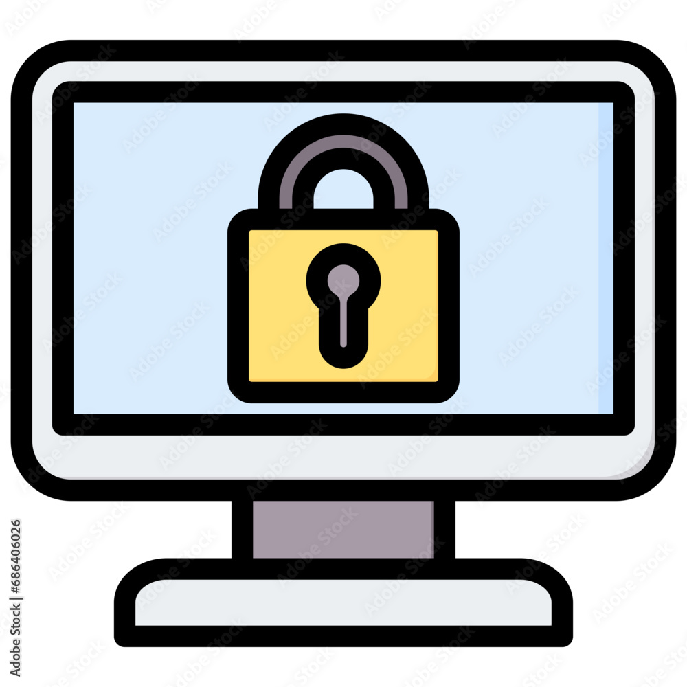 Data Prevention Outline Color Icon Data Prevention Outline Color Icon