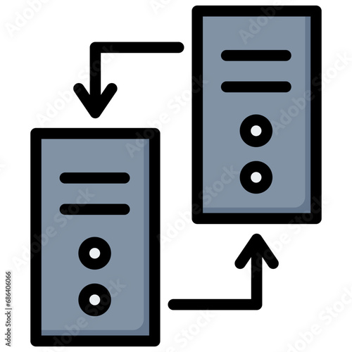 Copy Data Outline Color Icon