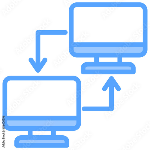 Data Communication Blue Icon