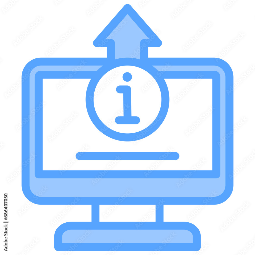 Retrieval Information Blue Icon Retrieval Information Blue Icon