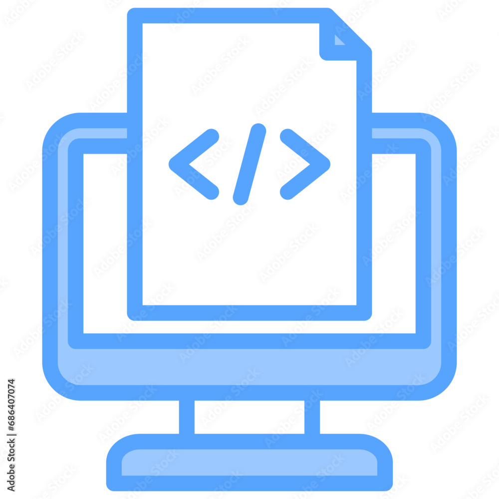 Coding Blue Icon Coding Blue Icon