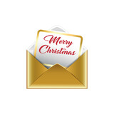 vector christmas envelope isolated on white background