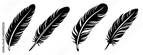 set of feather silhouettes 