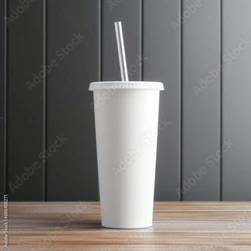 Refreshing Beverage Experience with White Skinny Tumbler, Generative AI