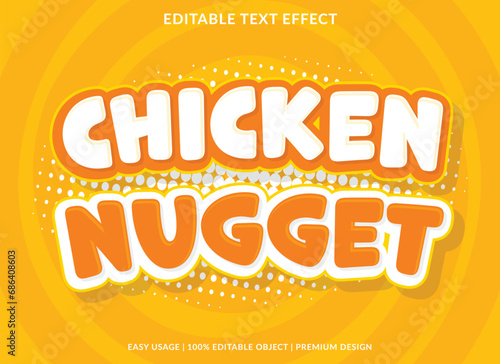 chicken nugget editable text effect template use for business logo and brand