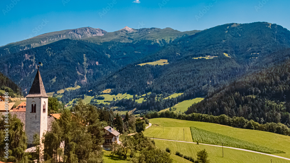 Alpine summer view near Tschoefs, Sterzing, Wipptal, Trentino, Bozen, South Tyrol Alpine summer view near Tschoefs, Sterzing, Wipptal, Trentino, Bozen, South Tyrol
