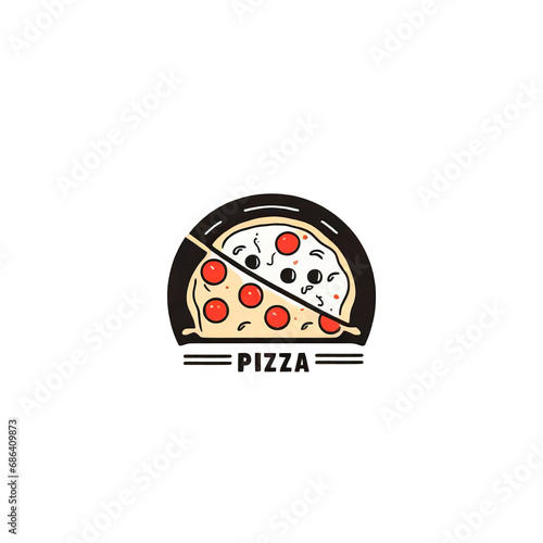 Pizza with tomatoes logo