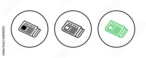 Newspaper icon set. news paper vector sign