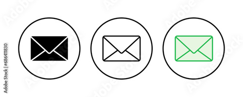 Mail icon set. email icon vector. E-mail icon. Envelope illustration
