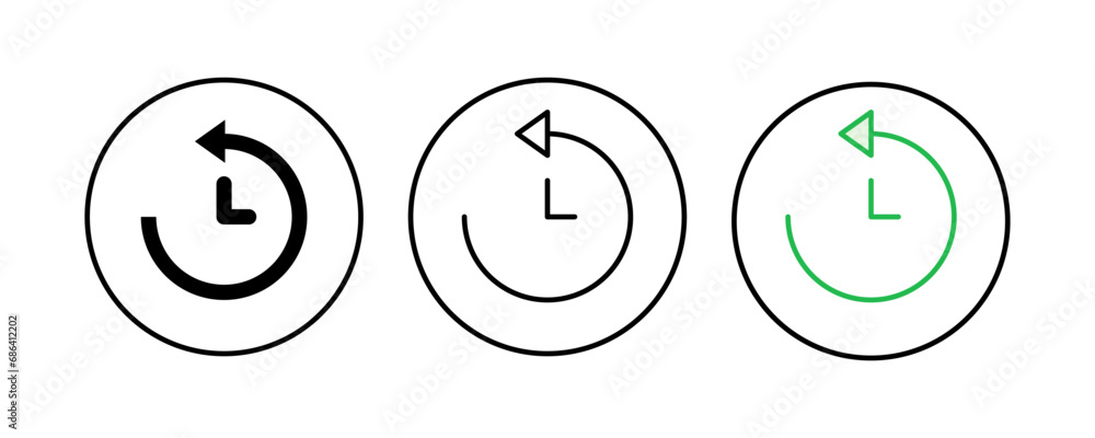 History icon set. recent event history History icon set. recent event history