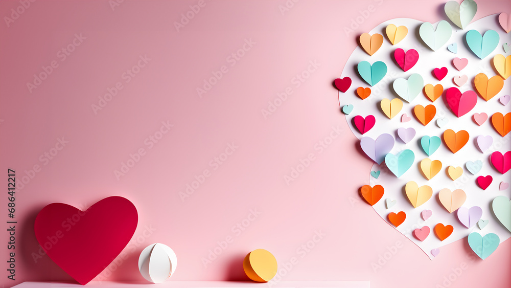 Valentine wallpaper with hearts  greeting card