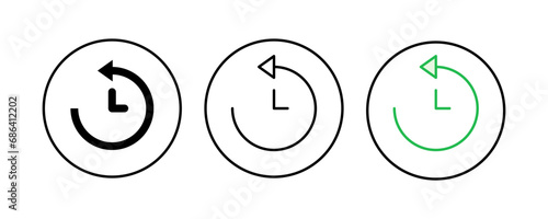 History icon set. recent event history