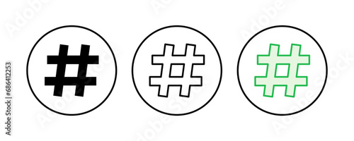Hashtag icon set. hashtag symbol