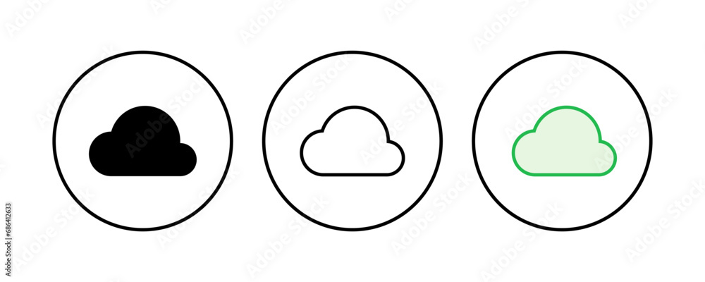Cloud icon set. cloud vector icon