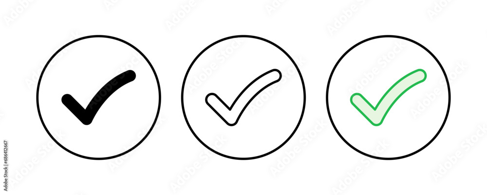 Check mark set. Check mark icon. Tick mark symbol vector Check mark set. Check mark icon. Tick mark symbol vector