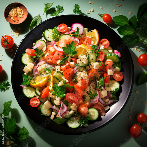 Vegetable salad, eco products, healthy eating - AI generated image