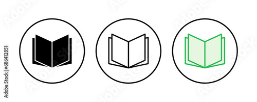 Book icon set. open book icon vector. ebook icon