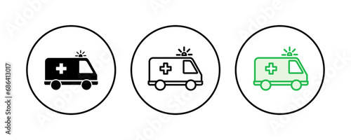 Fototapeta Naklejka Na Ścianę i Meble -  Ambulance icon set. ambulance truck icon vector. ambulance car