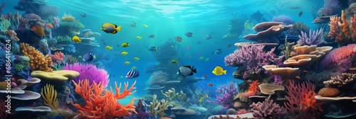 Underwater coral reef. Bright and colorful background © BraveSpirit