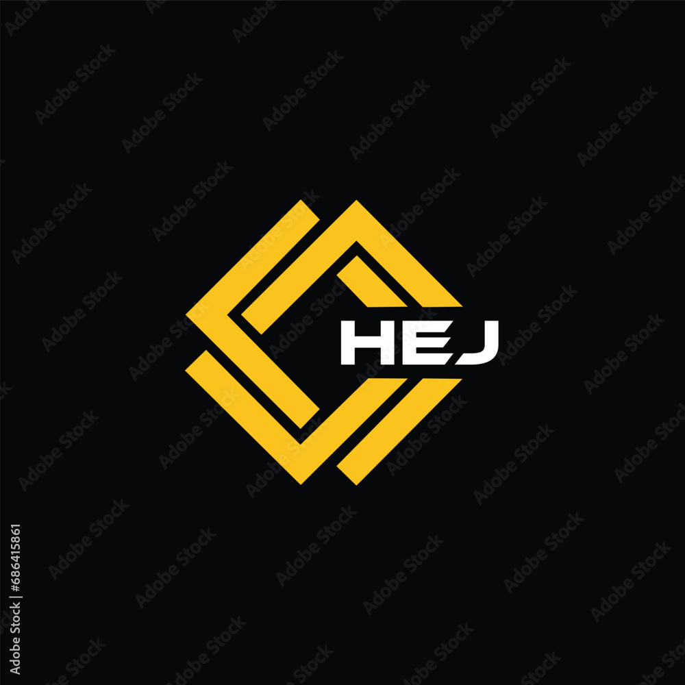 HEJ letter design for logo and icon.HEJ typography for technology, business and real estate brand.HEJ monogram logo. - obrazy, fototapety, plakaty 