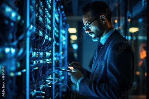 IT Specialist Enhancing Data Security in Digital Network