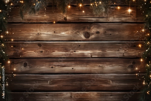 Weathered Wooden Texture with Christmas Glow