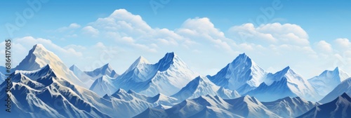 Mountain landscape of big mountains with snowy peaks