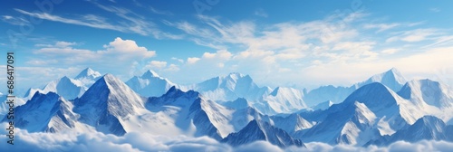 Mountain landscape of big mountains with snowy peaks © BraveSpirit