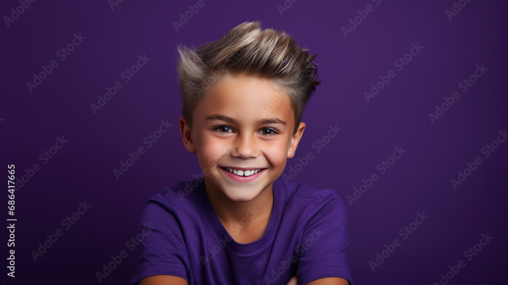 Portrait of a happy young boy on a solid background Portrait of a happy young boy on a solid background