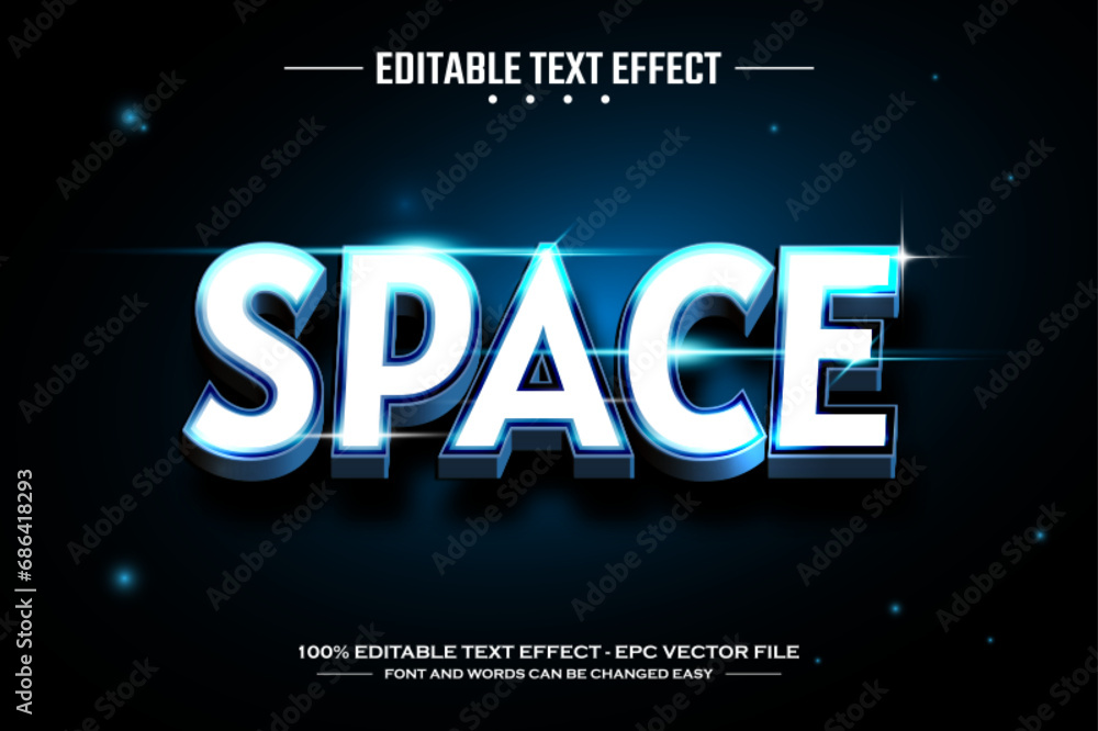 Space 3D editable text effect template Space 3D editable text effect template