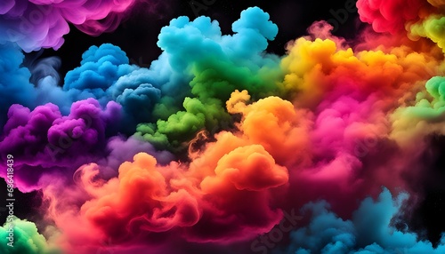 coloful holi powder explosion cloud background  bright lightning  coloful smoke cloud background  wallpaper bright lightning  vibrant colors.