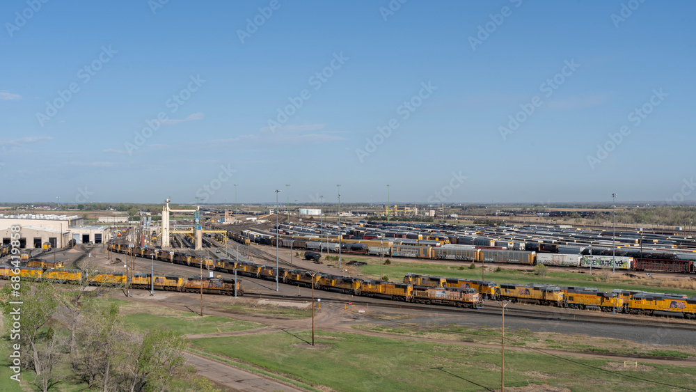 Union Pacific’s Bailey Yard viewed from Golden Spike Tower in North ...