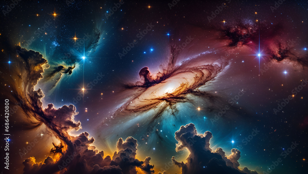 space background, Galatic starscape in space Panorama Starry galaxy ,