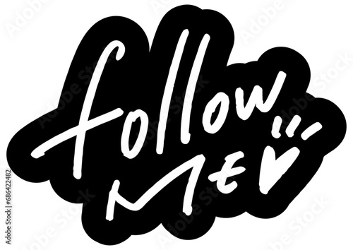 手書き文字素材。follow me。