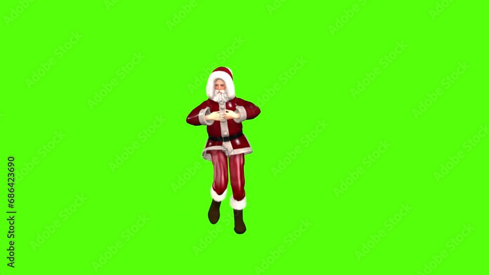 Santa Claus Para Para Dance Green Screen Animation Seamless Loop