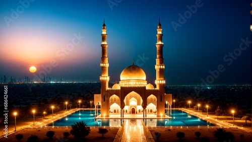 Scenic view of an Islamic Mosque 