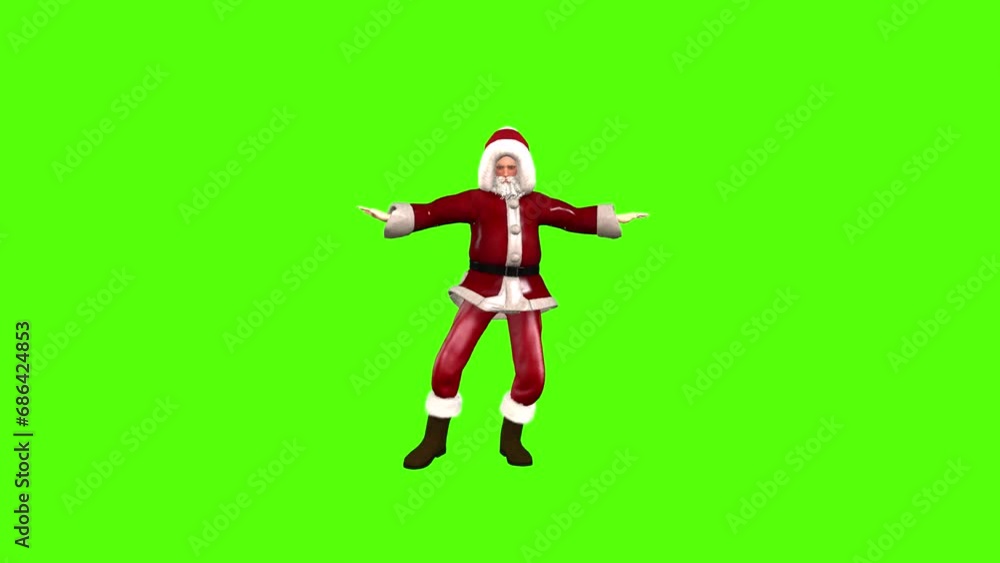 Santa Claus Tap Dance Green Screen Animation Seamless Loop Santa Claus Tap Dance Green Screen Animation Seamless Loop
