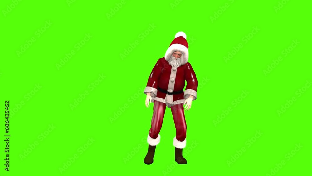 Santa Claus Zombie Walk Green Screen Animation Seamless Loop Santa Claus Zombie Walk Green Screen Animation Seamless Loop