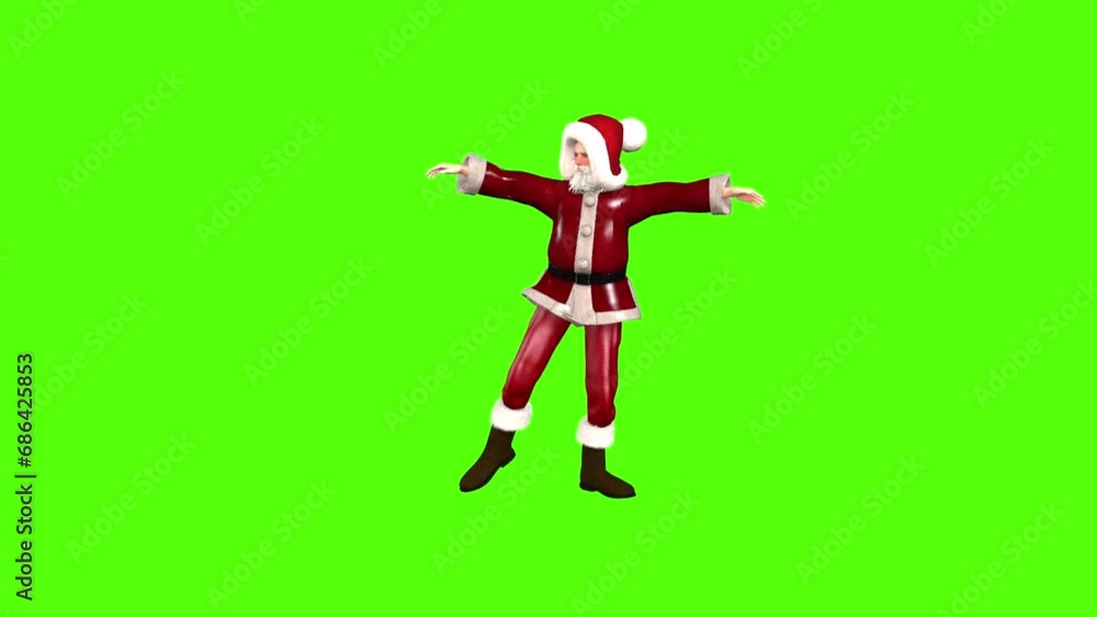 Santa Claus Ballet Dance Green Screen Animation Seamless Loop Santa Claus Ballet Dance Green Screen Animation Seamless Loop