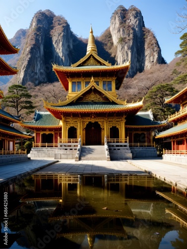 Scenic view of Buddhist temple