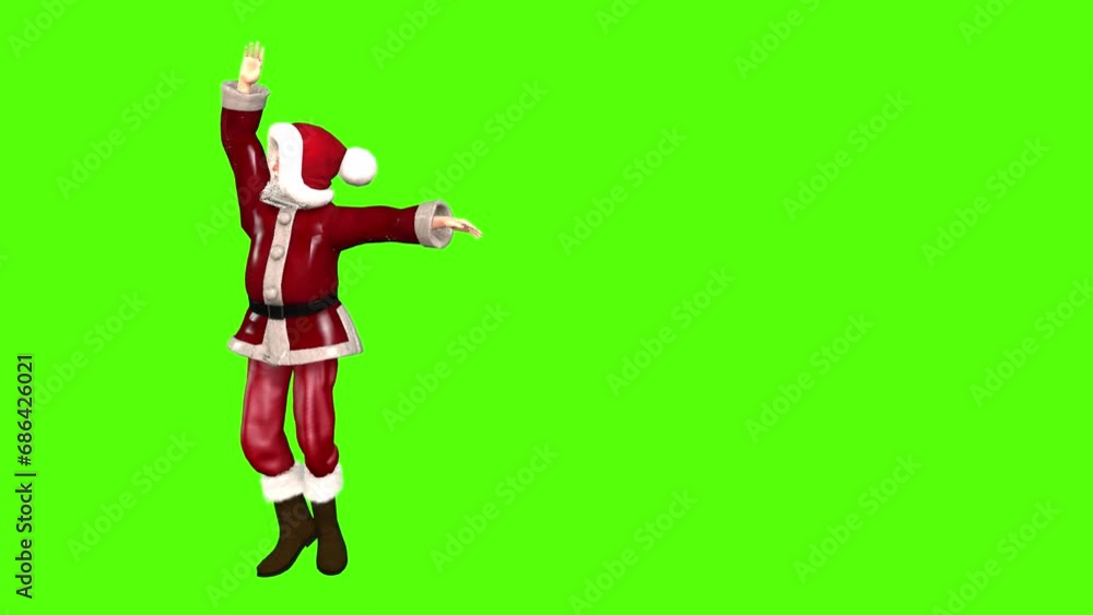 Santa Claus Ballet Dance Green Screen Animation Seamless Loop Santa Claus Ballet Dance Green Screen Animation Seamless Loop