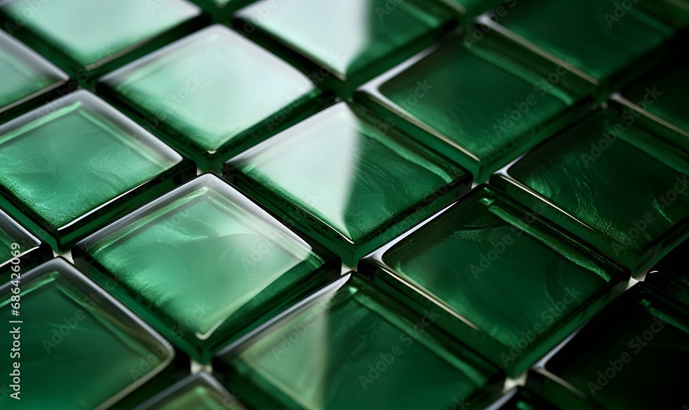 Beautiful dark green glass tile pattern,Generative AI Beautiful dark green glass tile pattern,Generative AI