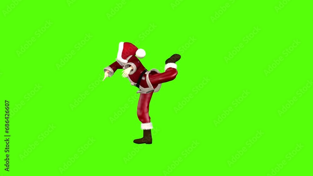 Santa Claus Ballet Dance Green Screen Animation Seamless Loop Santa Claus Ballet Dance Green Screen Animation Seamless Loop